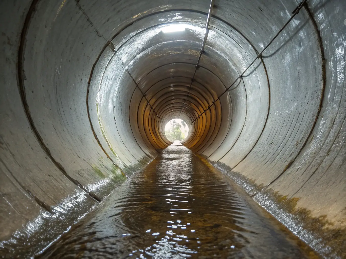 An image showing a cross-section of a pipe before and after hydro jetting, clearly illustrating the removal of buildup and restoration of flow.